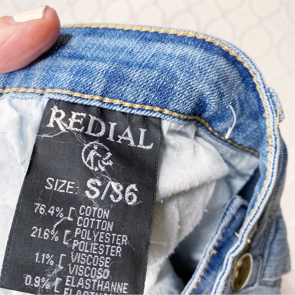 Redial Premium Denim Collection Button Down Skirt Red Roses Small - Picture 9 of 9